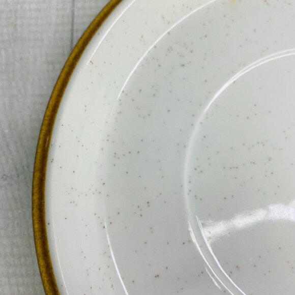 Mikasa NATURAL BEAUTY C9000 Cream Brown Trim Speckled Round 8" Gravy Under Plate - Picture 6 of 12